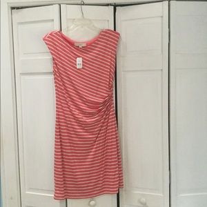 Loft NWT Coral Stripped Dress - S